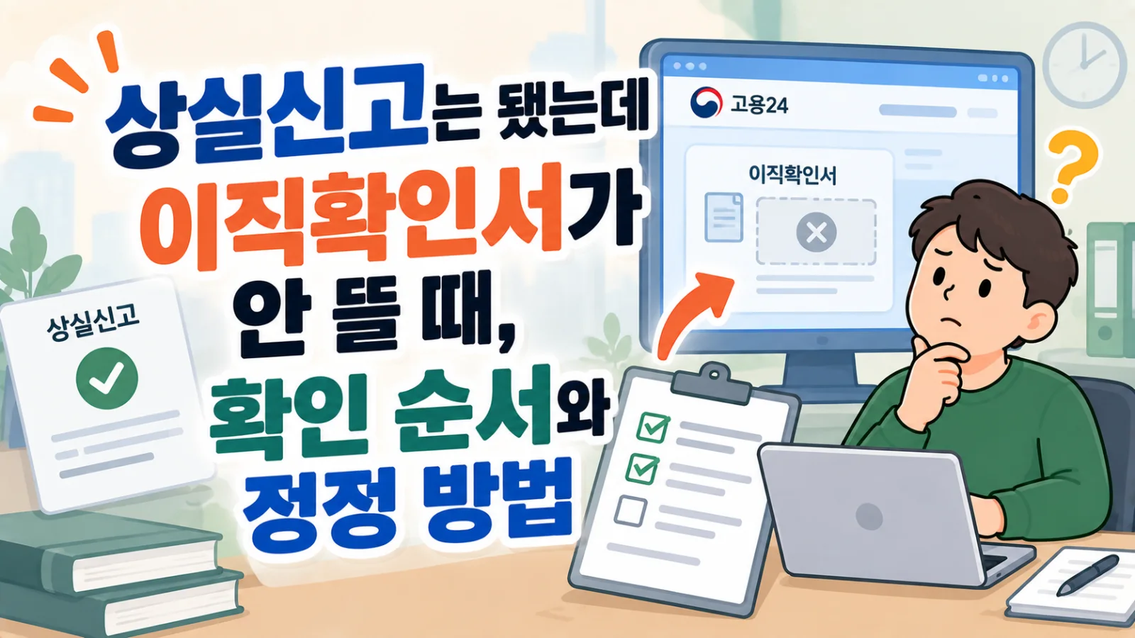 상실신고는 됐는데 이직확인서가 안 뜰 때, 확인 순서와 정정 방법
