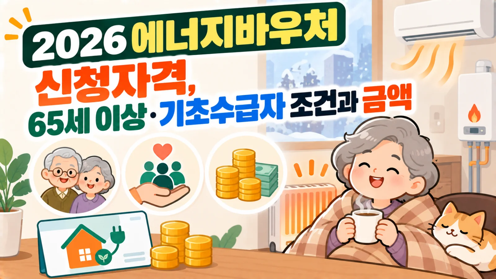 2026 에너지바우처 신청자격, 65세 이상·기초수급자 조건과 금액