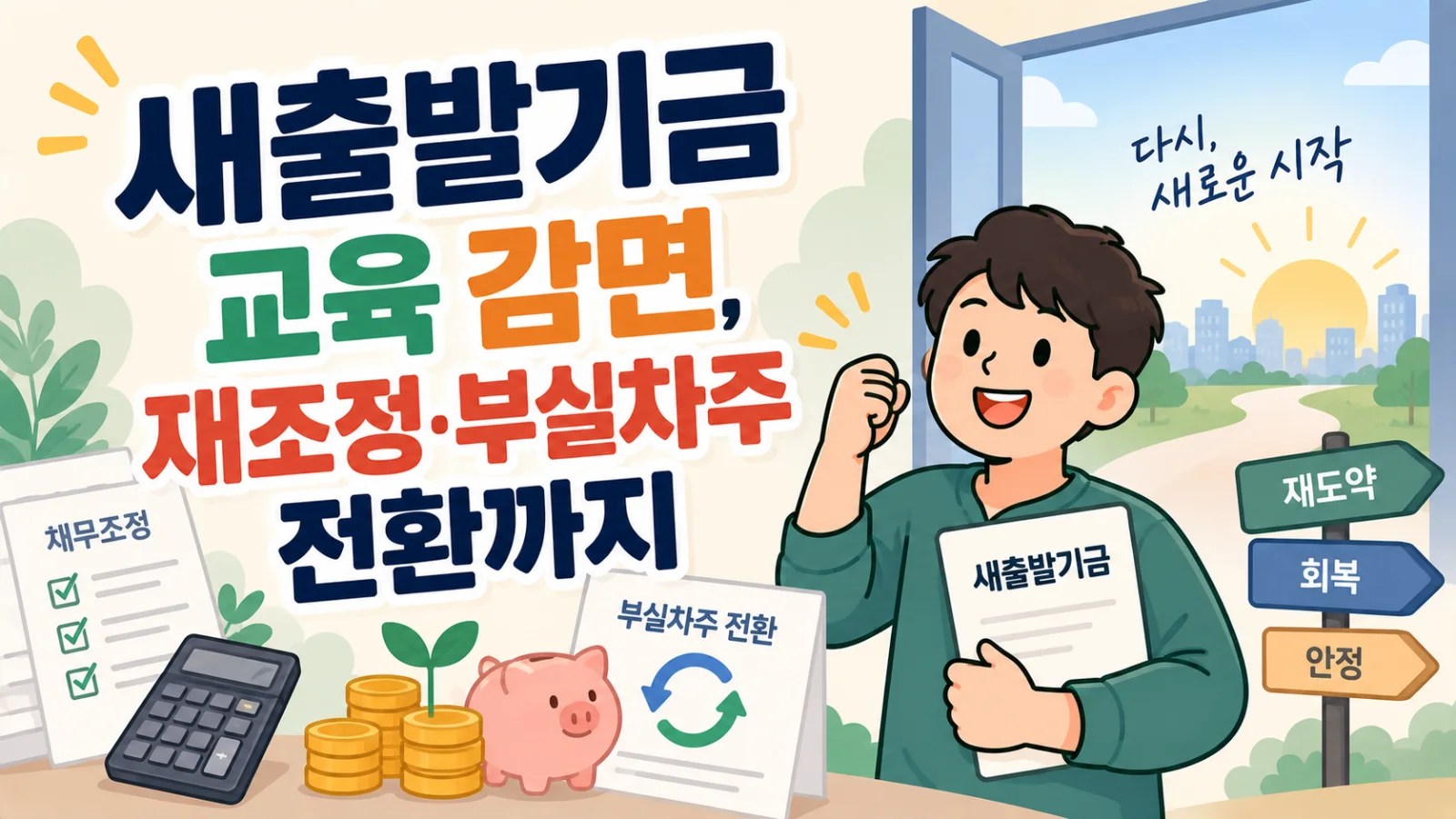 새출발기금 교육 감면, 재조정·부실차주 전환까지