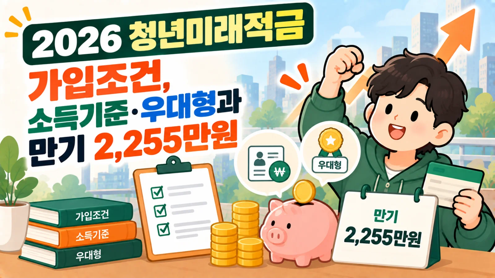 2026 청년미래적금 가입조건, 소득기준·우대형과 만기 2,255만원