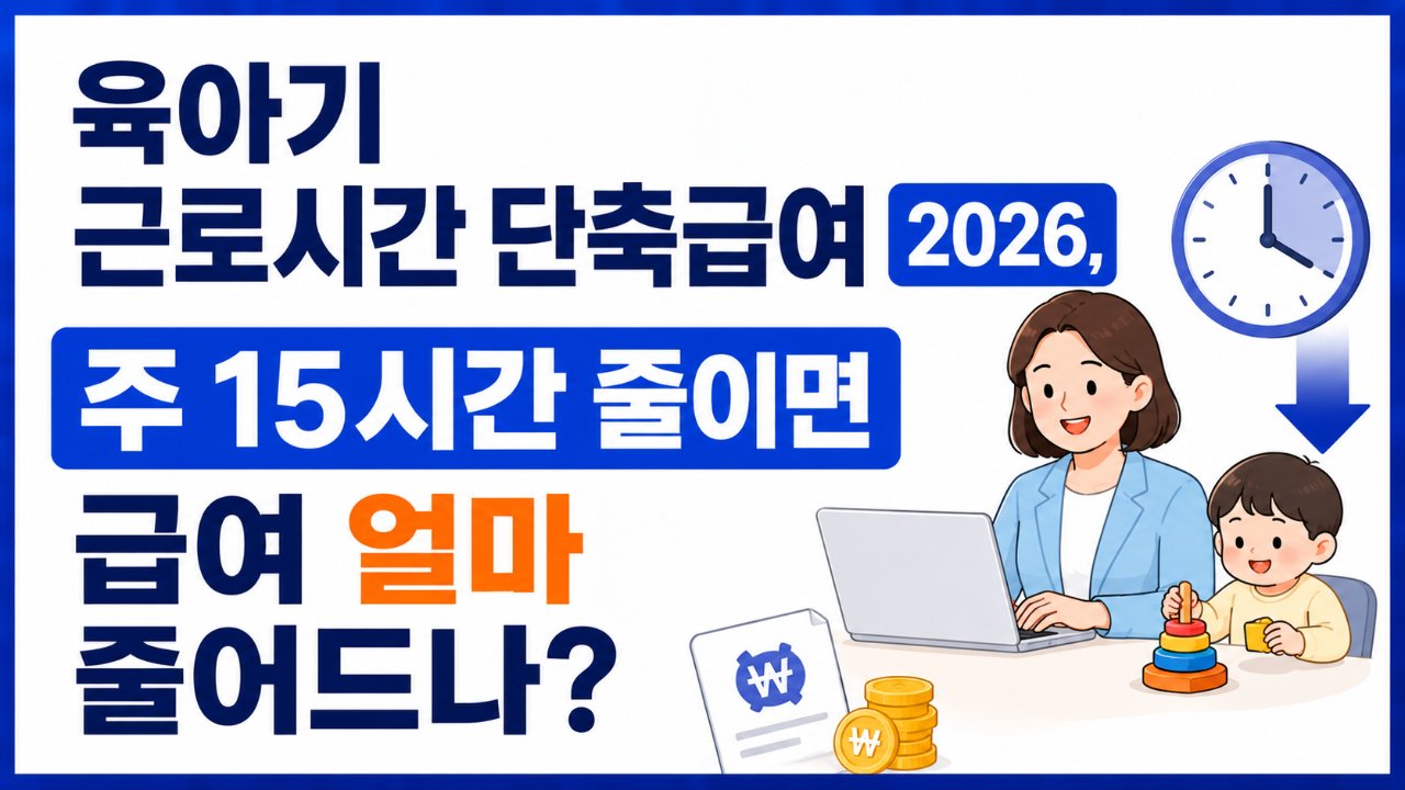 육아기 근로시간 단축급여 2026, 주 15시간 줄이면 급여 얼마 줄어드나