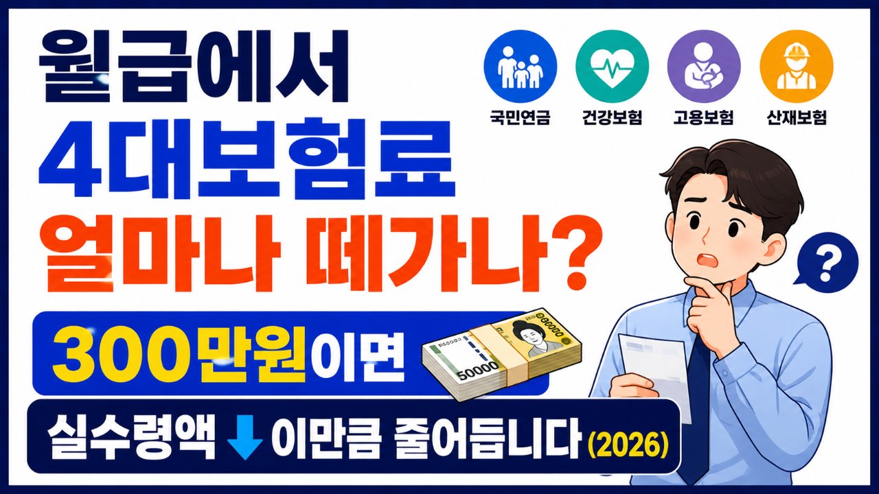 월급에서 4대보험료 얼마나 떼가나, 300만원이면 실수령액 이만큼 줄어듭니다 (2026)