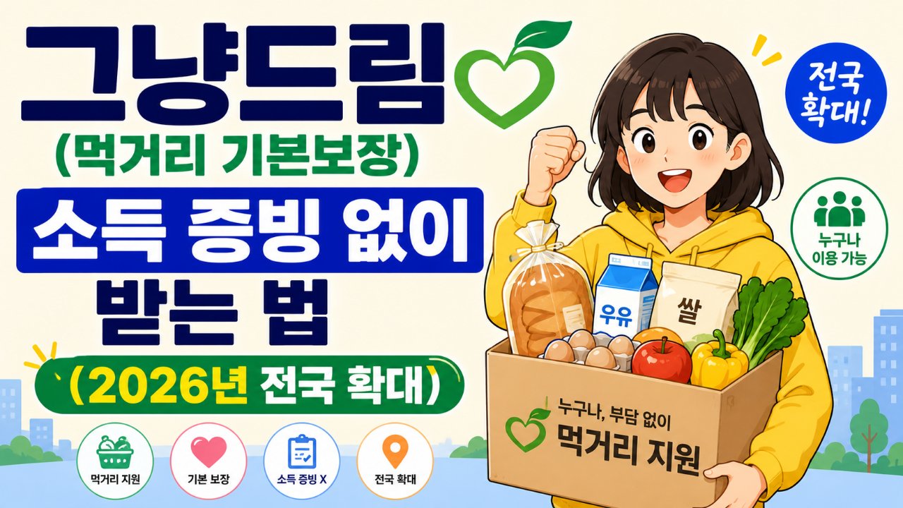 그냥드림(먹거리 기본보장), 소득 증빙 없이 받는 법 (2026년 전국 확대)