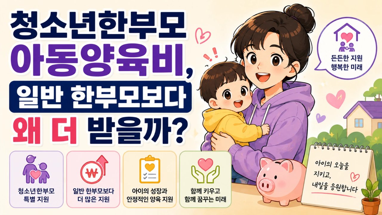 청소년한부모 아동양육비, 일반 한부모보다 왜 더 받을까